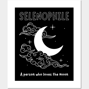 SELENOPHILE MOON AND CLOUDS Posters and Art